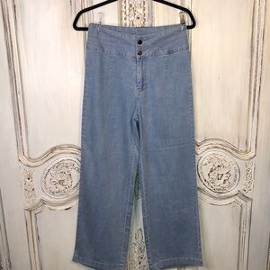No Tag Light Wash High Rise Wide Leg Chambray Pants Size 28